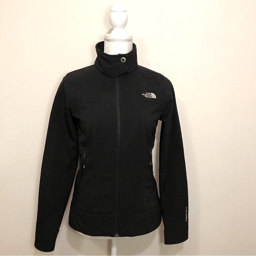 The North Face Women Black Soft Shell Lightweight Black Zip Up Jacket Size Small